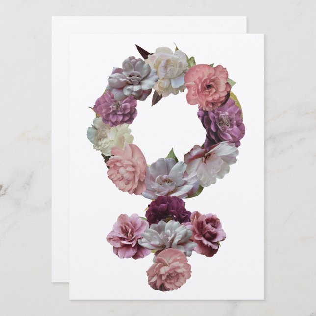 Feministe - Symbole de Vénus féminin avec fleurs (Devant / Derrière)