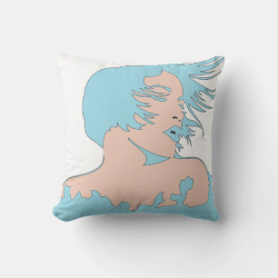 Femme 2 face bleu clair / Coussin Acqua