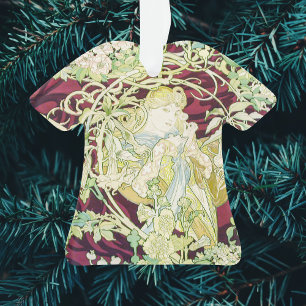 Femme à marguerite - Mucha panneau textile repro