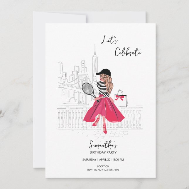Femme à New York – Invitation à une fête d'anniver (Devant)