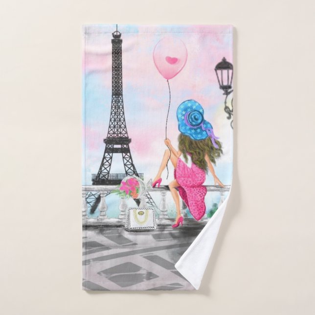 Femme à Paris Serviettes de bain Tour Eiffel (Serviette à main)
