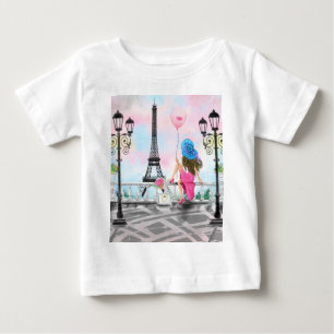 Femme À Paris T-Shirt Bébé - Tour Eiffel