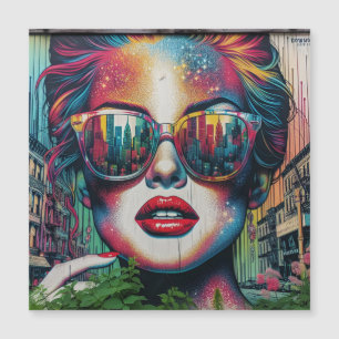 Femme Abstraite en lunettes de soleil Ai Art Blank