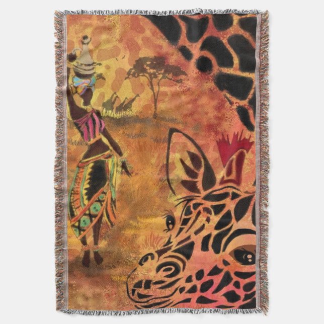 Femme africaine et Giraffe Jeu de couverture (devant Vertical)