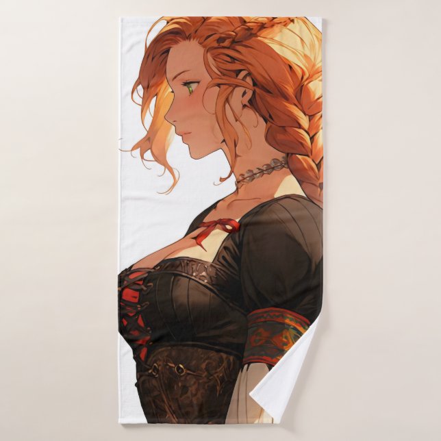 Femme Anime Renaissance (Serviette de bain)