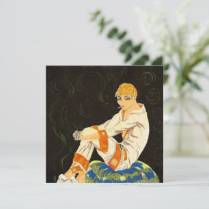 Femme Art Déco Vintage, Fumant par S. Chompre