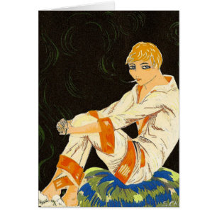 Femme Art déco vintage, Fumer par S. Chompre