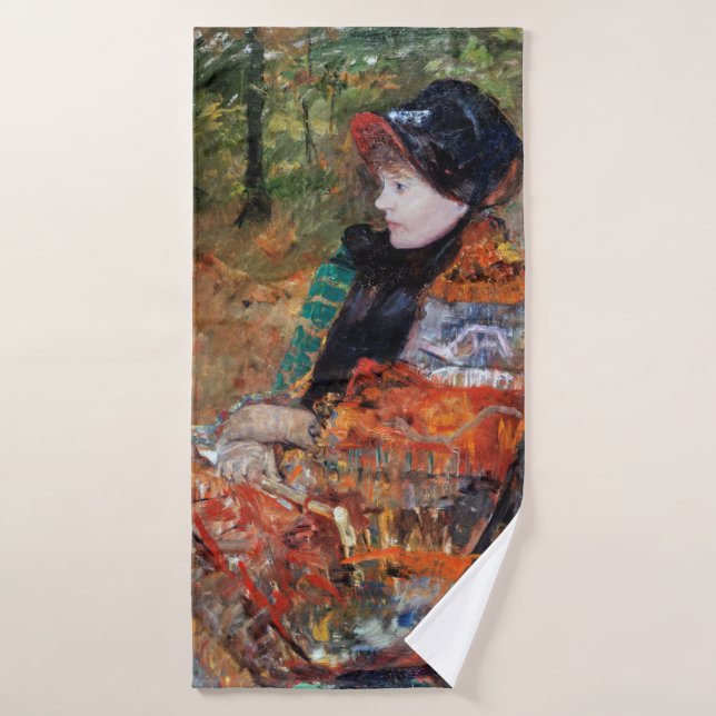 Femme assise sur un banc, Mary Cassatt (Serviette de bain)