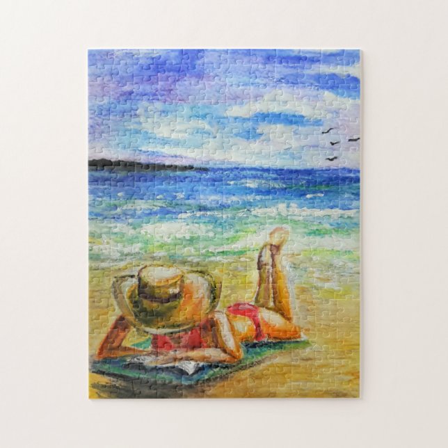 Femme au puzzle de la plage (Vertical)