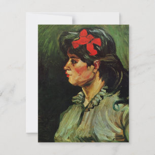 Femme au ruban rouge Portrait par Vincent van Gogh