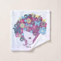 Femme Aux Cheveux Fleurs Plutôt Personnalisée 