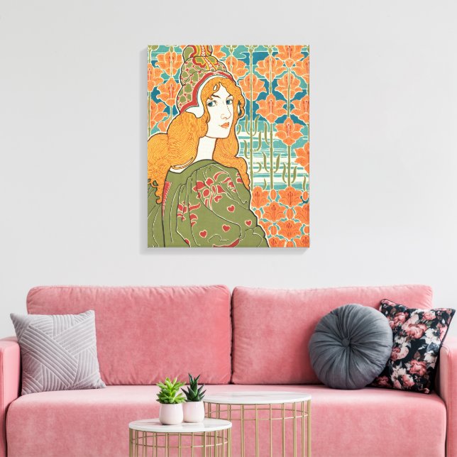 Femme aux cheveux roux, Lys orange, Impression d'a (Insitu(Salon))