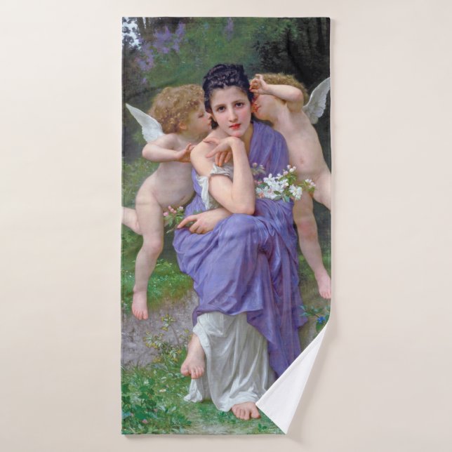 Femme avec Cupidon, Bouguereau (Serviette de bain)