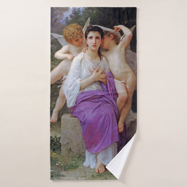 Femme avec Cupidon, Bouguereau (Serviette de bain)