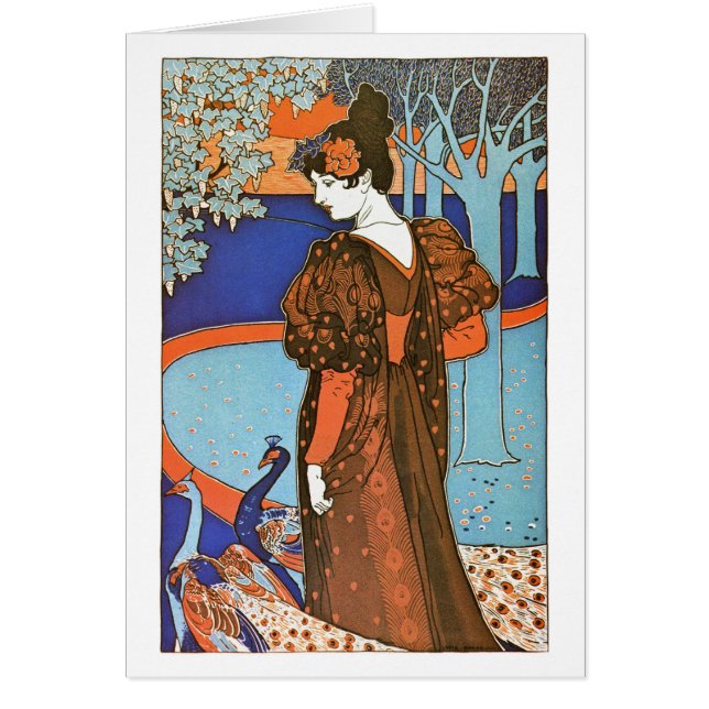 Femme avec des paons - Louis Rhead (Devant)