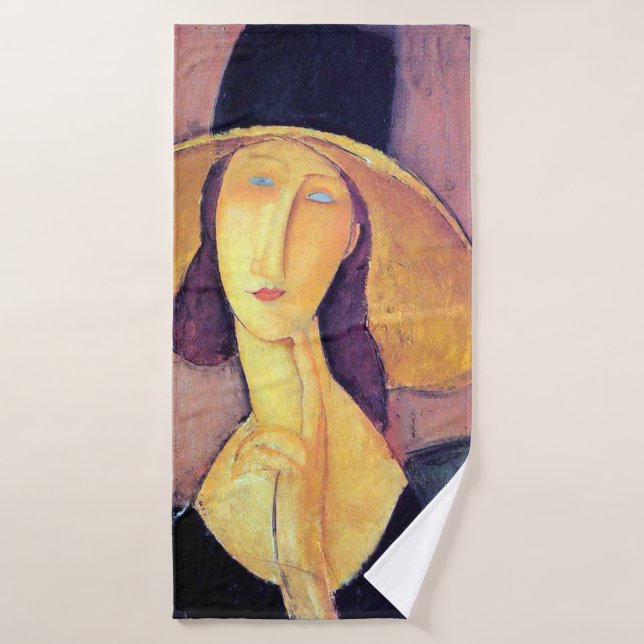 Femme avec grand Casquette, Modigliani (Serviette de bain)