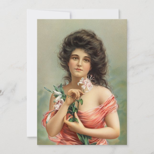 Femme avec Lily | Louis Prang & Co. (Devant)