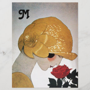 FEMME AVEC MONOGRAMME ROSE ROUGE