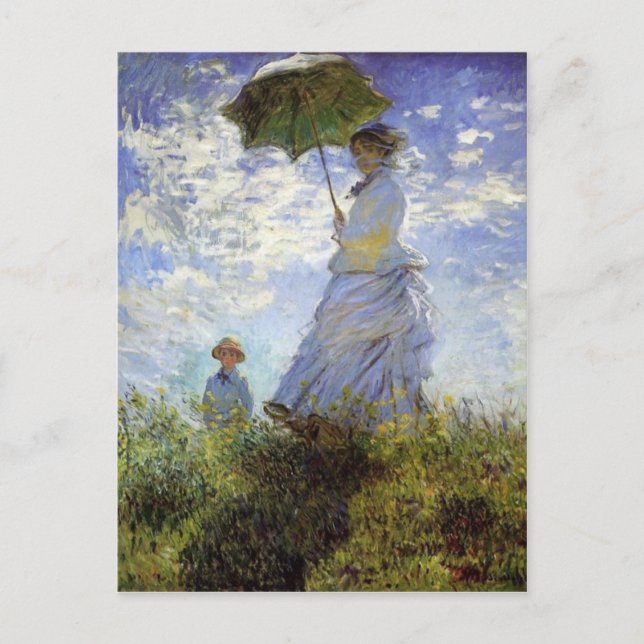 Femme avec Parasol en détail carte postale (Devant)