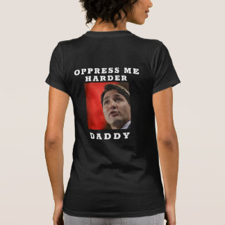 Femme avec Trudeau Face T-Shirt