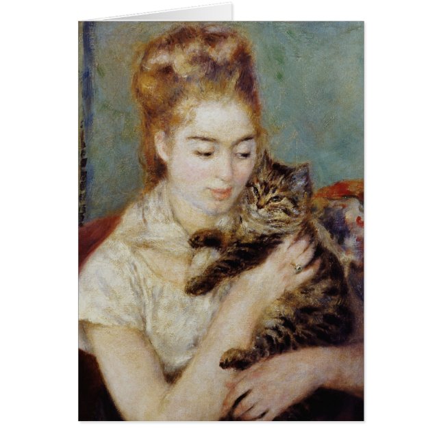 Femme avec un chat par Pierre-Auguste Renoir (Devant)