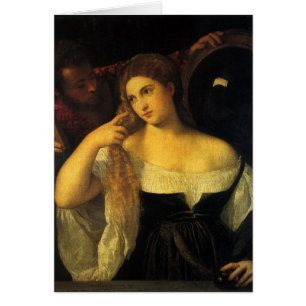 Femme avec un miroir par Titien, Renaissance vinta