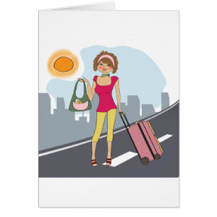 Femme avec une valise