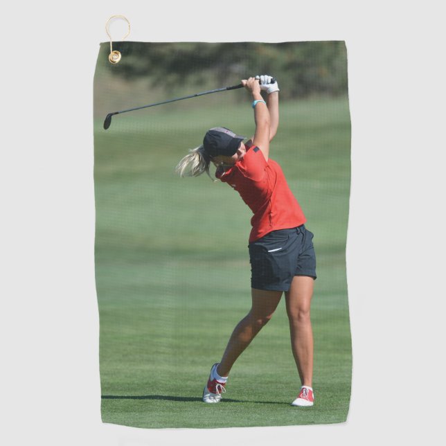 Femme balançant un terrain de golf Serviettes de g (Devant)