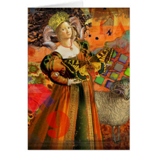 Femme Bélier Orange : Collage d'art antique gothiq