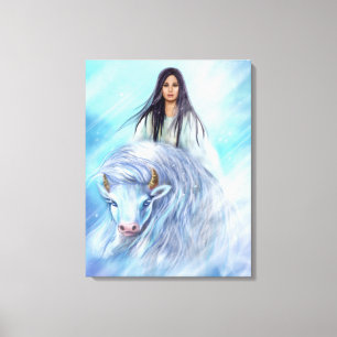Femme blanche de veau de Buffalo de toile