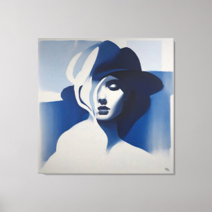 Femme Bleue Impression sur Toile
