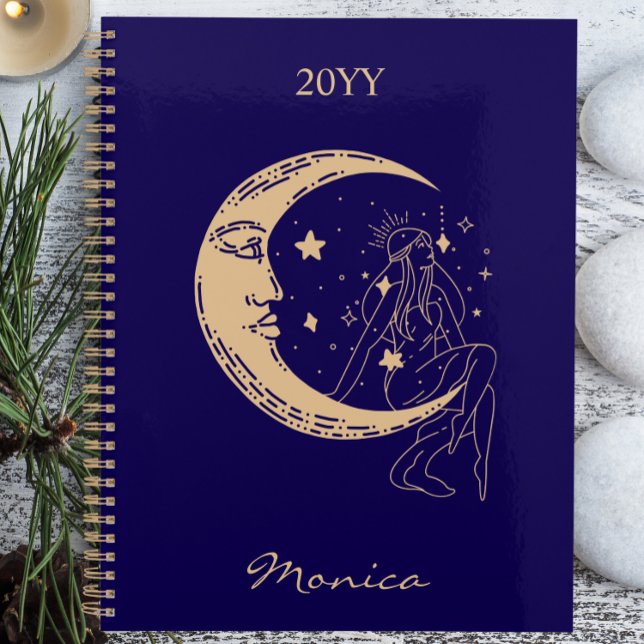 Femme céleste lune & étoiles,boho,élégant or  (Créateur téléchargé)