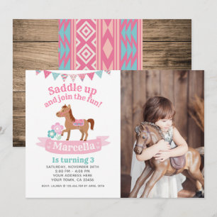 Femme, Cheval Invitation à l'anniversaire avec pho