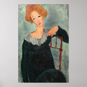 Femme Cheveux rouges - Amedeo Modigliani Poster d'
