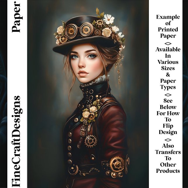 Femme Chic Steampunk Portrait CJ3 Papier Scrapbook (Créateur téléchargé)