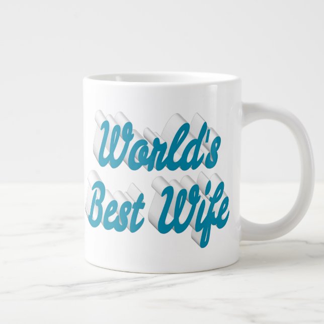 Femme ciel bleu demi-texte géant tasse de café (Droite)