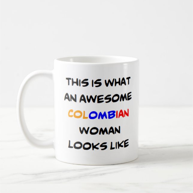 femme colombienne, énorme Mug (Gauche)