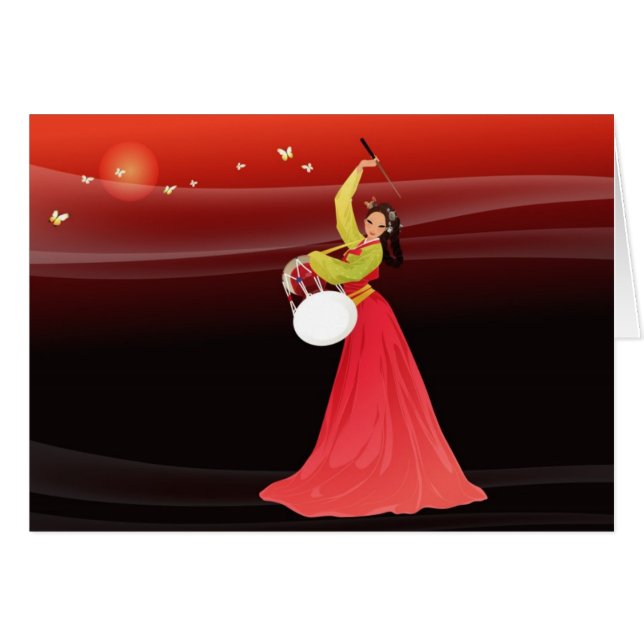 Femme coréenne portant un hanbok (Devant horizontal)