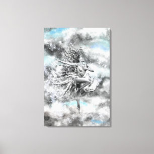 Femme dansant dans les nuages Toile Impression Art