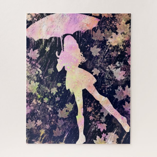 Femme dansant sous la pluie Puzzle (Vertical)