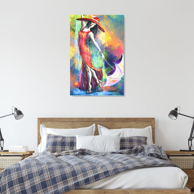 Femme dansante avec impression sur toile de parapl (Insitu(Chambre))