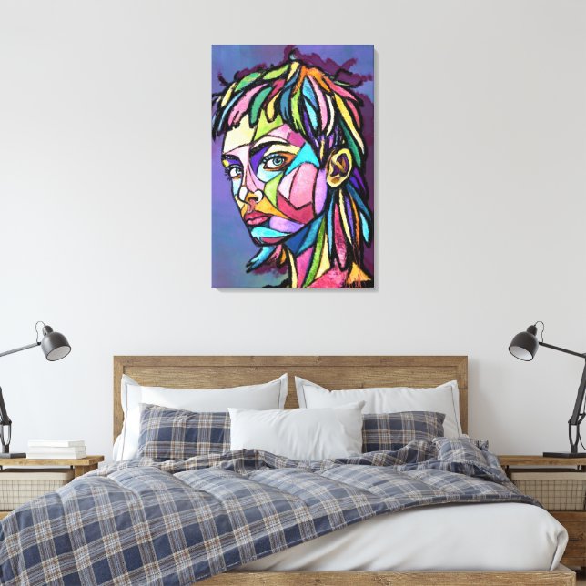 Femme d'art peint sur toile (Insitu(Chambre))