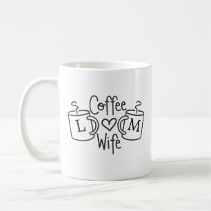 Femme de café amour Monogramme Mug