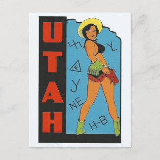 Femme de carte postale de l'État de l'Utah Pin Up