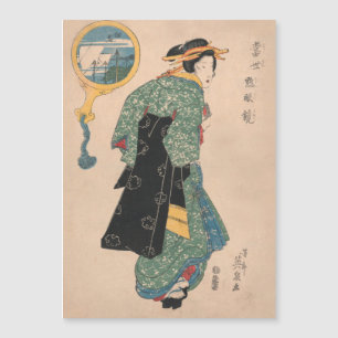 Femme de kimono japonais antique Ukiyo-e gravure s