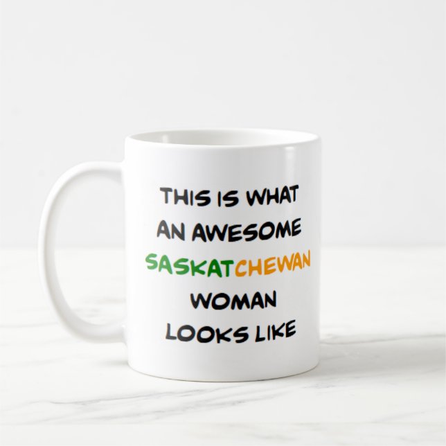 femme de la saskatchewan, superbe tasse à café (Gauche)