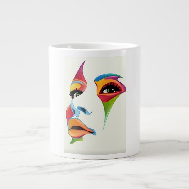 Femme de luxe visage coloré Spécialité Mug (Devant)