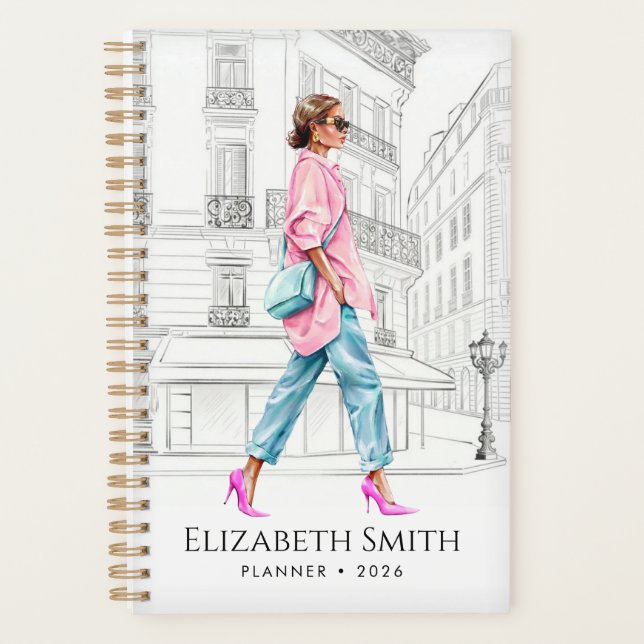 Femme de mode élégante planificateur de marche (Devant)