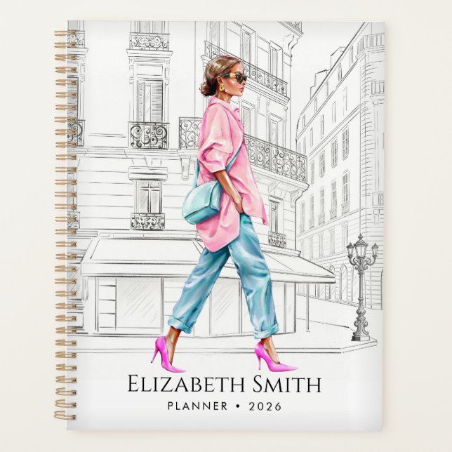 Femme de mode élégante planificateur de marche (Devant)