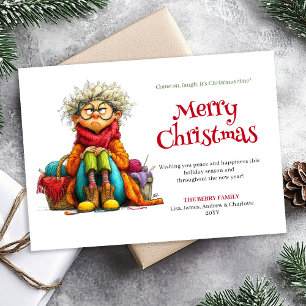 Femme de Noël Ridicule Carte Personnalisée Télécha
